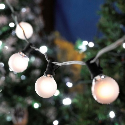 Frosted White G40 Globe Dimmable Outdoor String Light Bulbs, 25-Pack