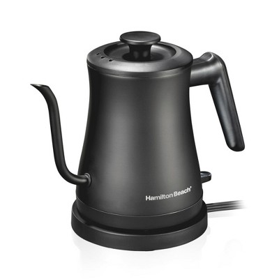 Hamilton Beach Black Stainless Steel Gooseneck Electric Kettle