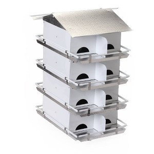 Birds Choice 26" Silver Unassembled Purple Martin House Starling Resistant 4 Floor 16 Room Bird House: Weatherproof Aluminum, Pole Mounted - 1 of 4