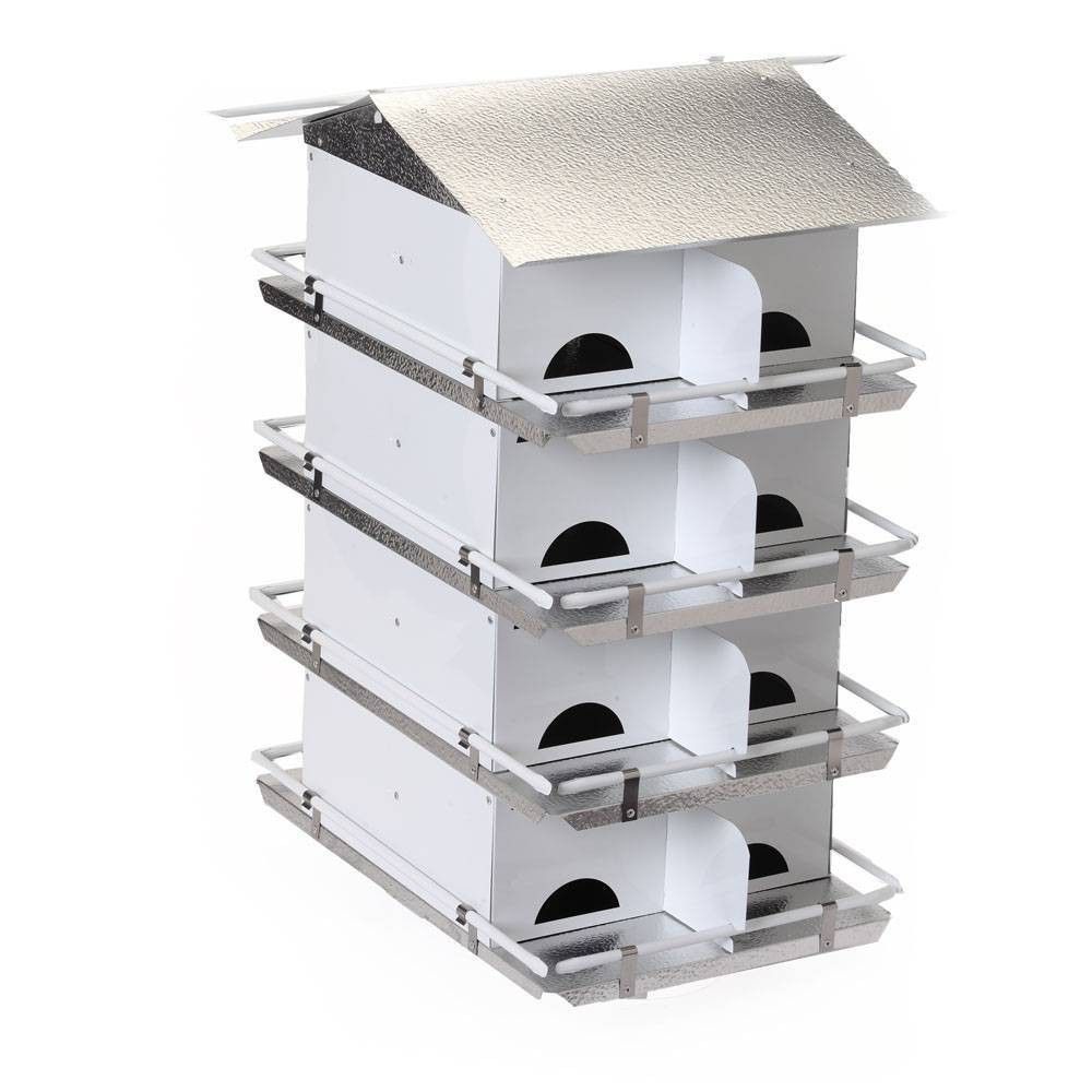 Photos - Bird Сage Birds Choice 26" Silver Unassembled Purple Martin House Starling Resistant 4 Floor 16 Room Bird House: Weatherproof Aluminum