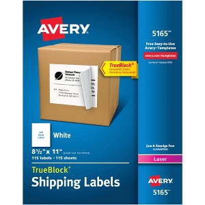 Avery TrueBlock Full Sheet Label, Laser, 8-1/2 x 11 Inches, White, Pack of 100 - 1 of 3