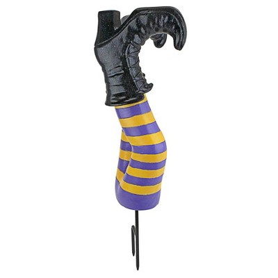 Hand-Painted Wicked Witch Legs Garden Stake Statue