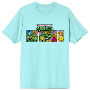 TMNT Classic Characters Splinter and April O'Neil Men's Celadon Graphic Tee