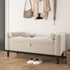 46.5" Upholstered Storage Ottoman Bench with Rolled Armrests, Wood Legs & Hidden Chest, Entryway Shoe Bench Seat - 3 of 4