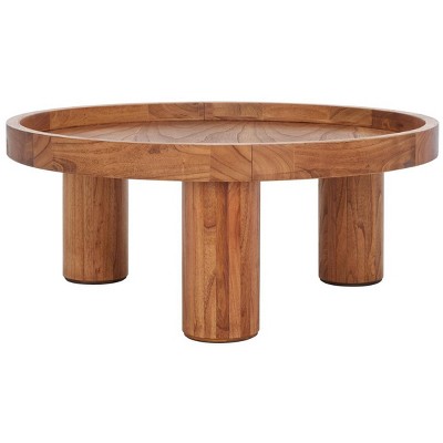 Meek 3 Leg Round Coffee Table - Natural - Safavieh