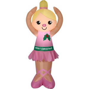 Gemmy Christmas Airblown Inflatable Ballerina , 4 ft Tall, Multicolored - 1 of 3