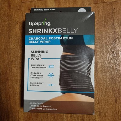 Upspring Shrinkx Postpartum Belly Wrap With Adjustable Band & Compression -  Charcoal Gray - Size L/xl : Target