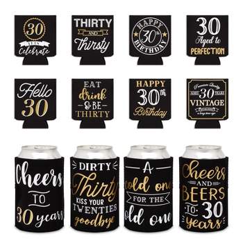 Sparkle and Bash 12 Pack Cheers to 30 Years Can Cooler Sleeves Beer for 30th Birthday Party