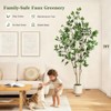 Artificial Ficus Tree Indoor, Faux Silk Plant with Wood Trunk, Lifelike Fruits, Planter & Moss for Home Office Decor - 2 of 4