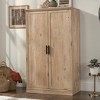 Sauder Aspen Post 2 Door Storage Cabinet Prime Oak: Farmhouse Style, 4 Adjustable Shelves, MDF Laminate Finish - 2 of 4