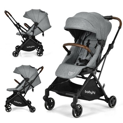 Costway 2-in-1 Convertible Baby Stroller Pushchair Aluminum w/ Adjustable Canopy