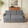 83.5" Convertible Sleeper Sofa with Storage Recliner & Cup Holder, Polyester Fabric (Space-Saving Design) - 3 of 4