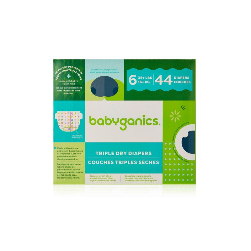 Babyganics Disposable Diapers Box - Size 6 - 44ct, 1 of 8