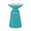 Okak Outdoor Side Tables Set of 2,  Flared Design Waterproof Metal Portable Patio End Table Nightstand Outdoor/Indoor for Garden Balcony Yard, Teal - 3 of 4
