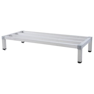 Aluminum Dunnage Rack 1000 LB Capacity, Commercial Storage Shelf with Floor Clearance for Kitchen, Restaurant, Supermarket - 1 of 4