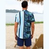 Men's Hawaiian Shirt 2 Pieces Sets Floral Printed Short Sleeve Shirts and Shorts Summer Beach Outfits with Pockets - 4 of 4