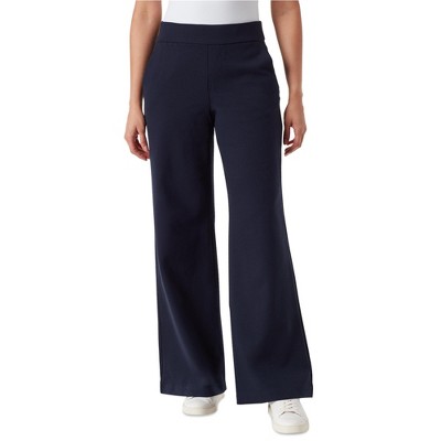 Gloria Vanderbilt Womens Pull On Ponte Wide Leg Stretch Casual Trouser Pants