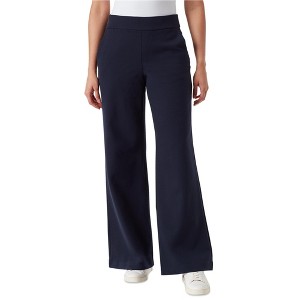 Gloria Vanderbilt Womens Pull On Ponte Wide Leg Stretch Casual Trouser Pants - 1 of 1