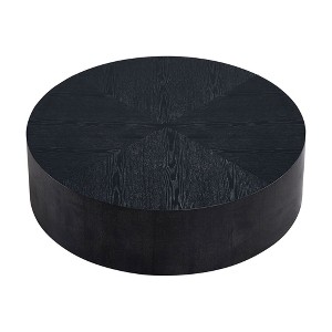 NicBex Modern 35.43" Round Coffee Table with Solid Pedestal for Living Room and Office - 1 of 4