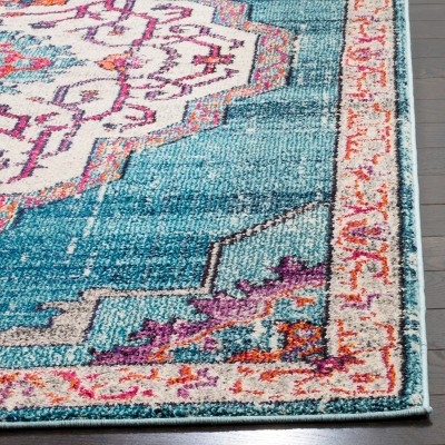 Bohemian Chic Blue Multi Handmade Tufted Area Rug - 6'7" x 9'2"