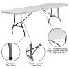 Emma and Oliver 8-Foot Bi-Fold Granite White Plastic Banquet and Event Folding Table with Handle - image 3 of 4