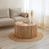 NicBex Natural Cylinder Wooden Coffee Table Decor,Small Center Table for Living Room,Living Room Furniture - 4 of 4