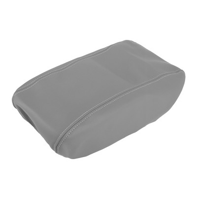 X AUTOHAUX Armrest Cover Pad Microfiber Leather Center Console Cover Replacement Gray