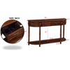Gulches Retro Curved Wood Console Table 52 inch Circular Half Moon Sofa Table with Open Shelf and 2 Drawers Cherry - 4 of 4