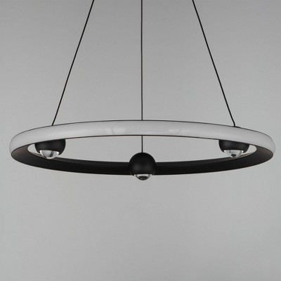 CCT Selectable Black Aluminum 24" LED Pendant Light