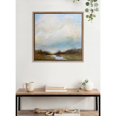 Sylvie Tranquility Landscape Canvas with Gold Frame, 22x22