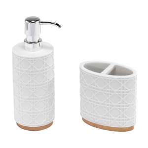 Nicole Miller Lena Toothbrush Holder & Lotion Dispenser Set - 1 of 3
