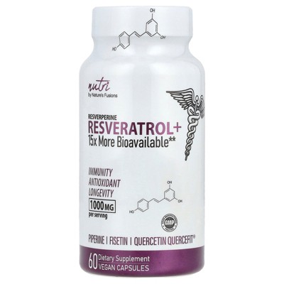 Nutri Resveratrol+, 1,000 mg, 60 Vegan Capsules (500 mg per Capsule)