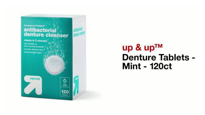 Denture Tablets - Mint - 120ct - up &#38; up&#8482;, 2 of 6, play video
