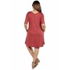 Plus Size Knee Length Pocket T Shirt Dress - 24seven Comfort Apparel™ - 3 of 4