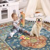 WhizMax Vintage Area Rug Boho Low-Pile Indoor Floral Print Carpet for Living Room Bedroom - 4 of 4