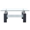 vidaXL Coffee Table with Grey Melamine Frame and Tempered Glass Top, Side Table for Living Room, 37.4''x21.7''x15.7'', Grey and Transparent - 3 of 4