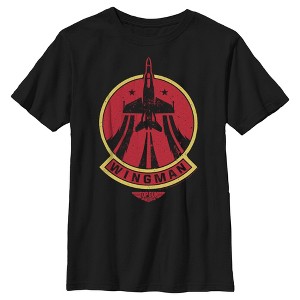 Boy's Top Gun: Maverick Distressed Wingman Patch T-Shirt - 1 of 4