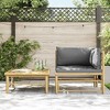 2 Piece Patio Lounge Set with  Cushions Bamboo vidaXL - 3 of 4