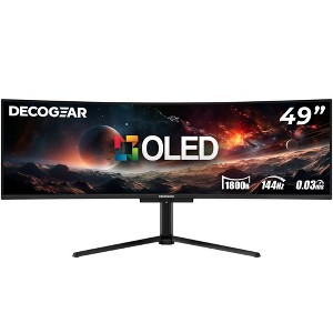 Deco Gear 49" OLED-QD Ultrawide Monitor, 5120x1440 DQHD, 144Hz, 0.03ms, 100% sRGB, KVM - 1 of 4