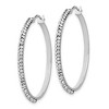 Black Bow Jewelry 2 x 33mm Round Hoop Earrings in 14k White Gold with White Crystals - 2 of 4