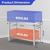 Inch Stainless Steel Folding Table, 920Lbs Double Tier Prep Station with Undershelf, Lockable Casters, Heavy Duty Commercial Workbench, Silver - 2 of 4