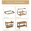 31.49" Coffee Table,  Set of 2-Tier Storage Nightstand with  Wood Finish for Bedroom/Living Room, Narrow Industrial Space-Saving Design - 4 of 4