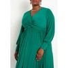 ELOQUII Women's Plus Size Knot Front Pleated Skirt Dress - 3 of 4