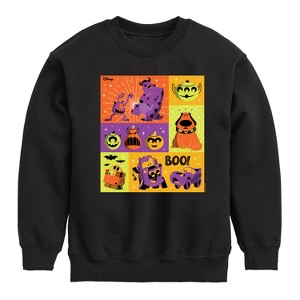 Boys' - Disney - Halloween Movie Grid Graphic Long Sleeve Fleece Sweatshirt - 1 of 4