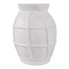 Decorative Contemporary Paper Mache Textured Vase - Modern Style for Home Office Bedroom Living Room Casual Decor - 14" White - 4 of 4