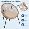 3 Pieces Patio Bistro Set Outdoor Acapulco Chair with Glass Top Coffee Table, Wicker Furniture Sets, Durable Steel Frame Patio Conversation Set - 4 of 4