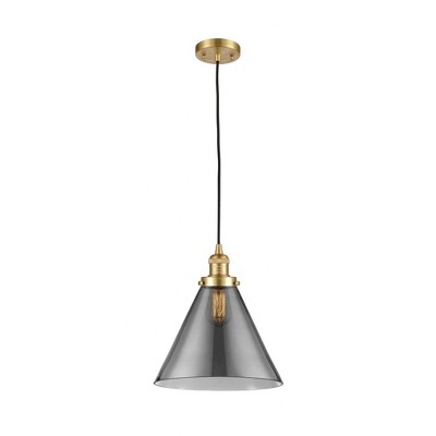 Cone - 1 Light Cord Hung Mini Pendant In Industrial Style-14 Inches Tall and 12 Inches Wide