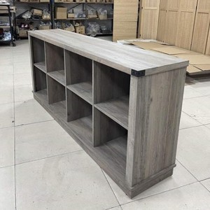 8 Cube Organizer Bookcase -62'' Farmhouse Storage Bins Container, Open Shelf Simple Compartments Bookshelf for Entryway, - 1 of 1