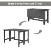 NicBex Farmhouse Extendable Rectangle Dining Table with 18 Inch Drop Leaf for 4,Space-Saving,White/Gray - 4 of 4