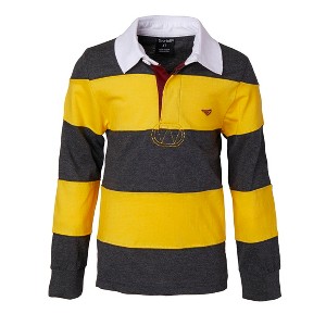 Sportoli Boys Cotton Striped Long Sleeve Polo Rugby Shirt - 1 of 3